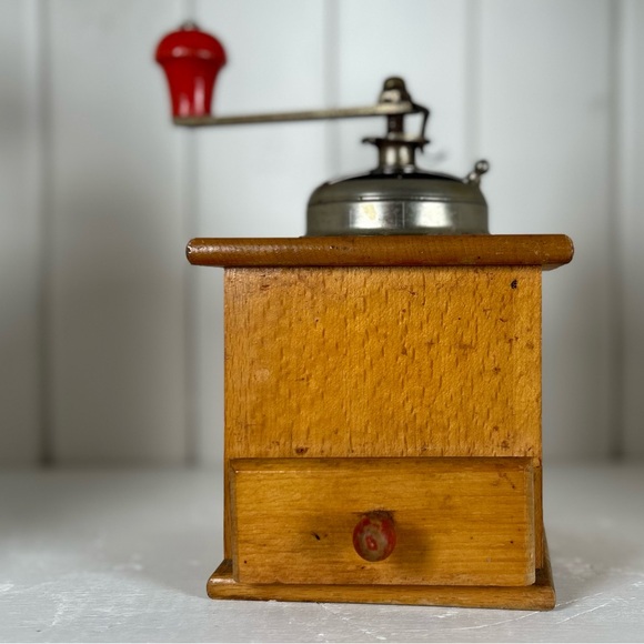 Antique Wood & Metal Coffee Grinder made in West Germany - Picture 12 of 13